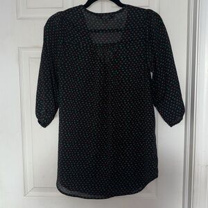 Rosebud Printed Sheer Top